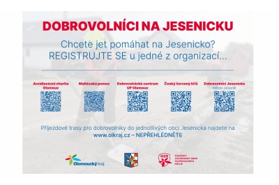 Dobrovolníci jsou na Jesenicku stále potřeba, region je přijme bez větších omezení. Koordinace však stále zůstává