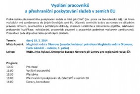 Jak vyslat zaměstnance do zemí Evropské unie poradí seminář Europe Direct Olomouc