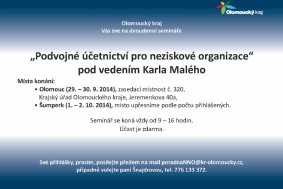 Kraj připravil pro neziskové organizace dvoudenní semináře o podvojném účetnictví