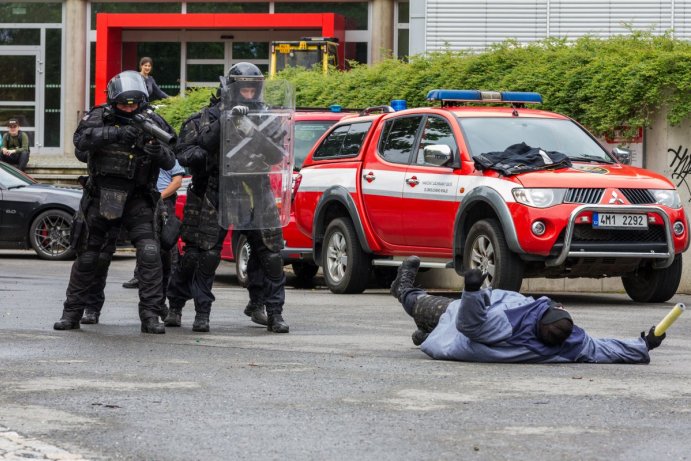 Dětský den se složkami IZS nabídl policejní koně i zásah celníků