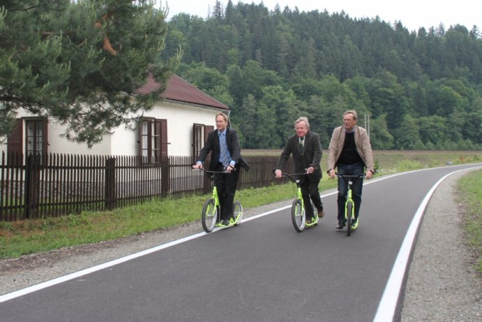 Zleva: starosta Zábřeha František John, místostarosta Zábřeha Karel Crhonek a hejtman Martin Tesařík