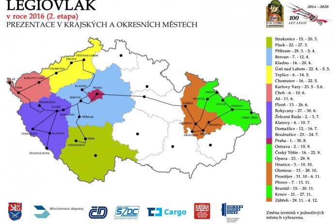 Legiovlak poprvé přijíždí do Olomouckého kraje