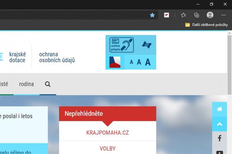 Krajský web má novou funkci. Usnadní život lidem s hendikepem