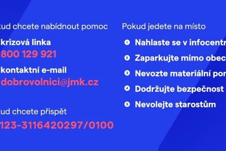 Chcete pomoci lidem na jižní Moravě? Dobrovolníci už se mohou hlásit