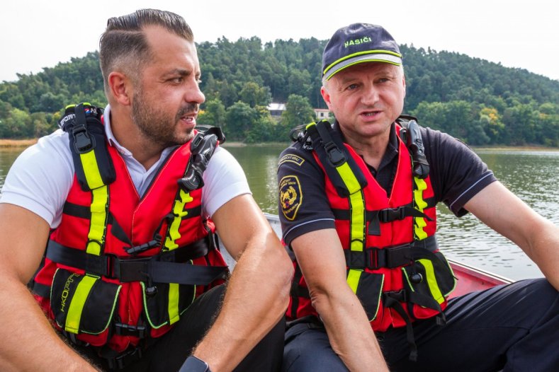 Velké krajské cvičení na Plumlově: Tématem byla protržená hráz nádrže