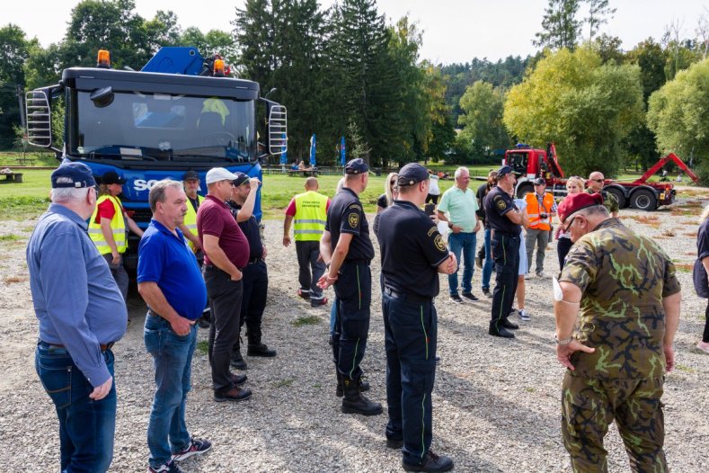 Velké krajské cvičení na Plumlově: Tématem byla protržená hráz nádrže