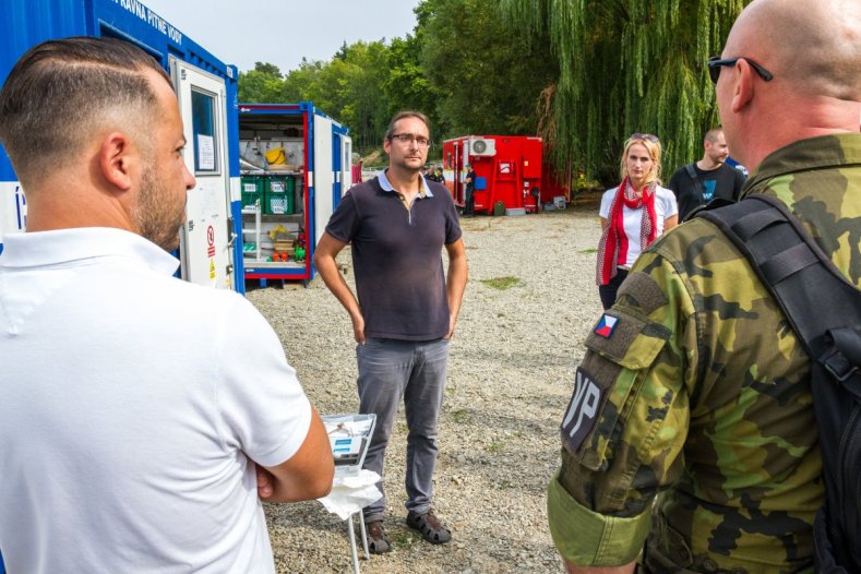 Velké krajské cvičení na Plumlově: Tématem byla protržená hráz nádrže