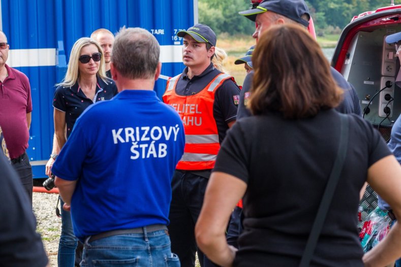 Velké krajské cvičení na Plumlově: Tématem byla protržená hráz nádrže