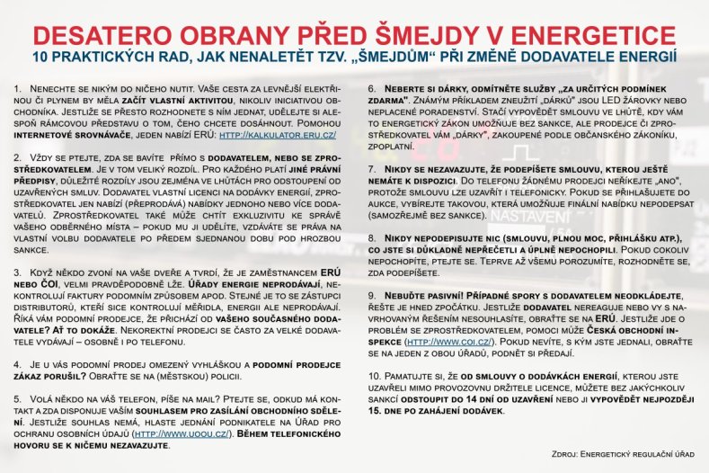 Desatero obrany před šmejdy v energetice