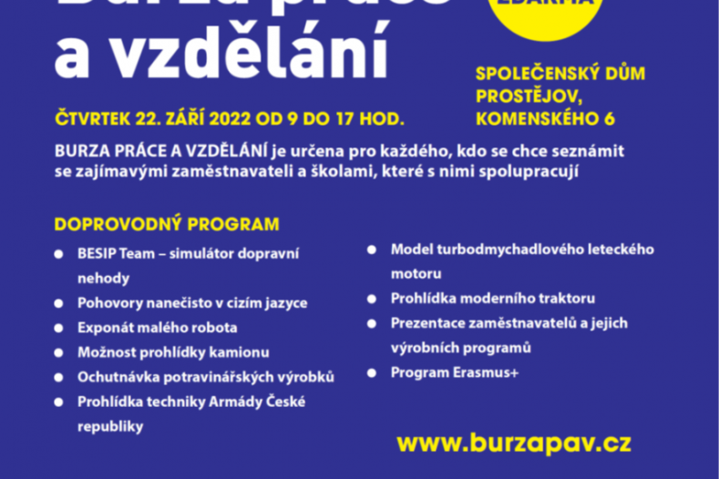 Prostějov hostí první ze série letošních Burz práce a vzdělání