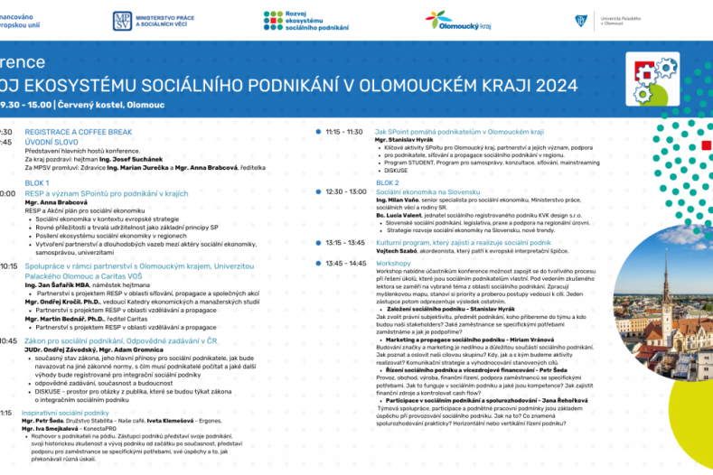 Program Konference Olomouc