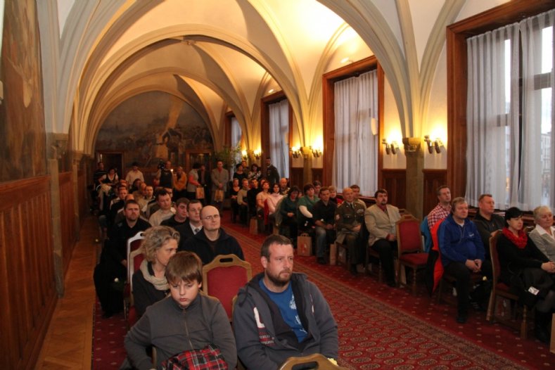 Předávání Zlatých medailí MUD. Jánského na olomoucké radnici