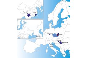 Přehled partnerských regionů Ol. kraje na mapě