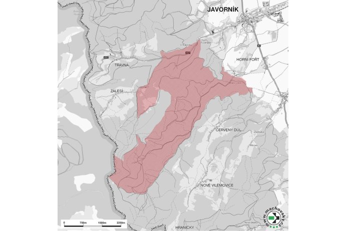 Mapa evropsky významné lokality Rychlebské hory - Račí údolí