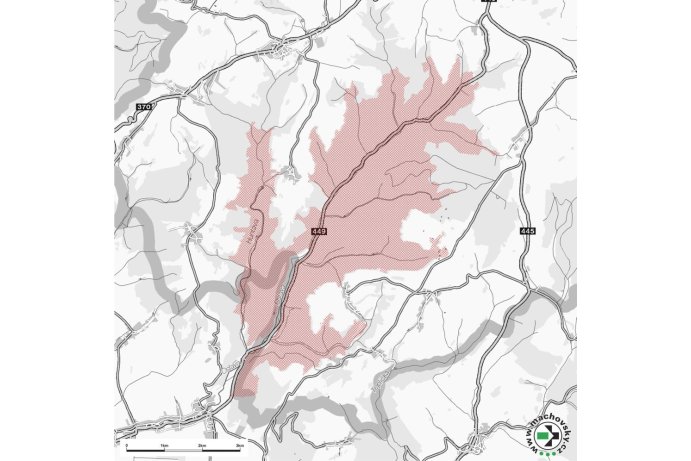 Mapa evropsky významné lokality Sovinec