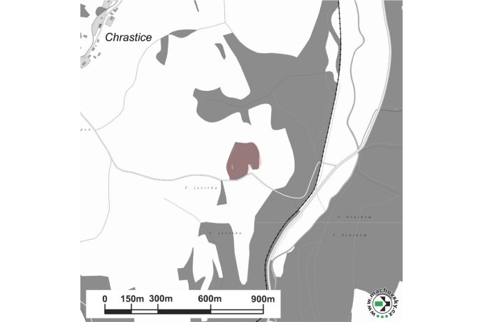 Mapa evropsky významné lokality Chrastický hadec