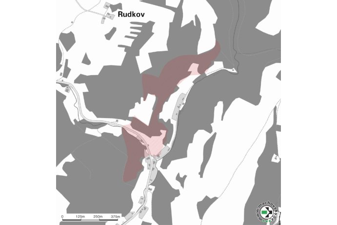 Mapa evropsky významné lokality Pod rudným vrchem