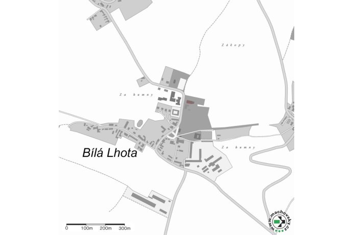 Mapa evropsky významné lokality Bílá Lhota