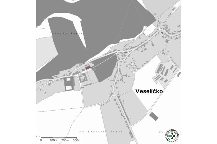 Mapa evropsky významné lokality Veselíčko