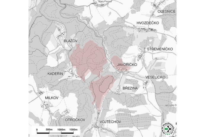 Mapa evropsky významné lokality Špraněk