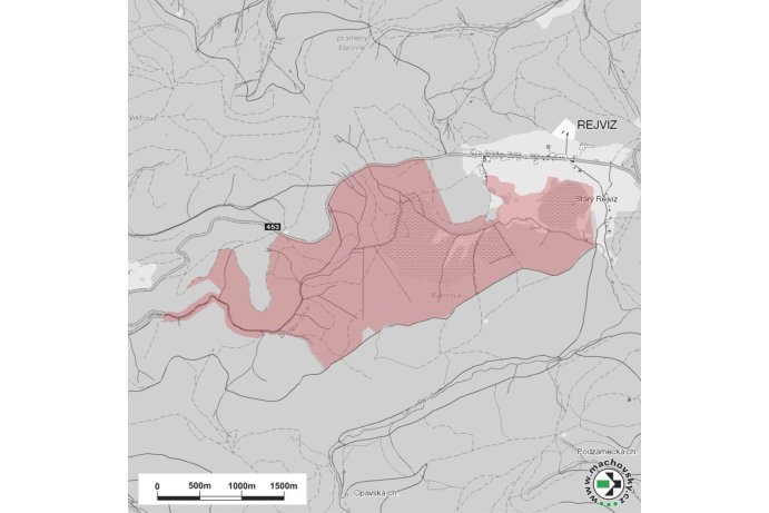 Mapa evropsky významné lokality Rejvíz