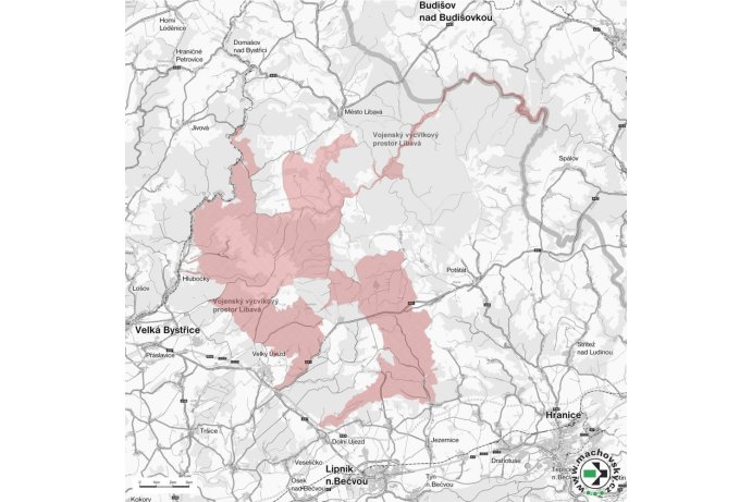 Mapa evropsky významné lokality Libavá